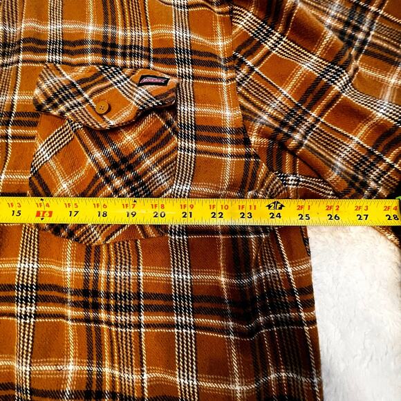 Dickies Men’s Rugged Flex Brown Plaid Pearl Button Down Flannel 3XL 54-56 - Picture 6 of 8